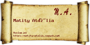 Matity Atália névjegykártya